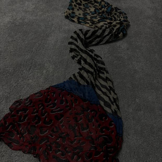 Vintage punk grunge mood leopard scarf