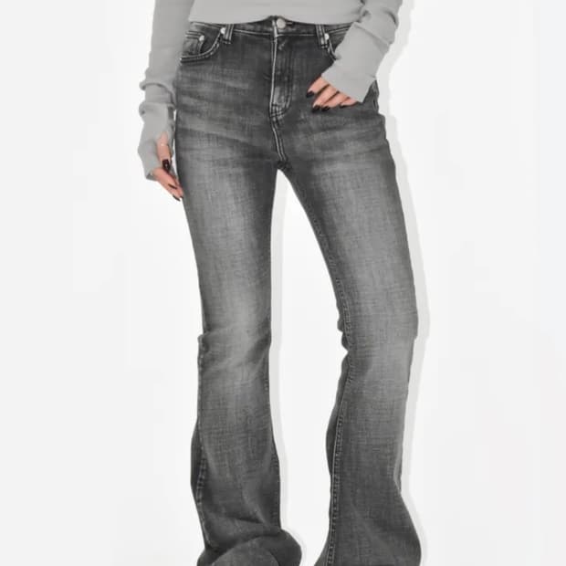 모드니치 ootj 브러쉬 흑청 부츠컷 데님 팬츠 m