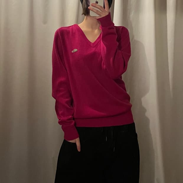 라코스테 브이넥 니트