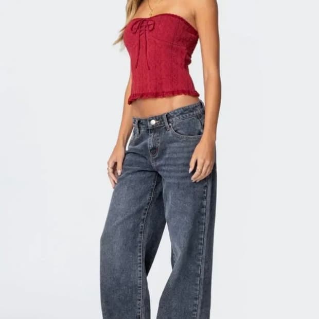 Edikted 로우라이즈 데님 팬츠 다크 블루(s)