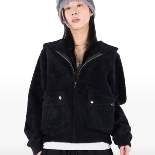 릿킴 퍼 포켓 후드집업 FLAP POCKET FUR HOOD ZIP-UP
