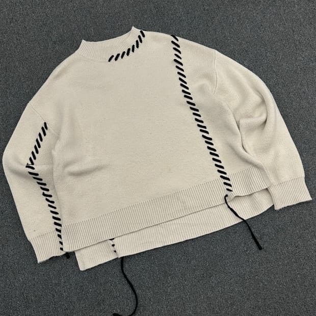OS)Niko and 빈티지 아이보리 스티치 니트 스웨터