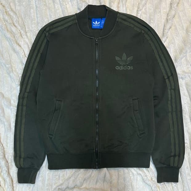 아디다스 카키 트랙탑 져지 솜빈티지