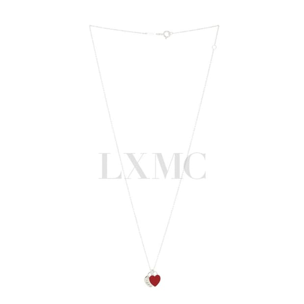 리턴 투 티파니 레드 더블 하트 실버 목걸이 펜던트 네크리스