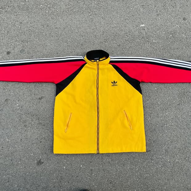 90s 아디다스 배색 올드스쿨 오버핏 져지 트랙탑 XL