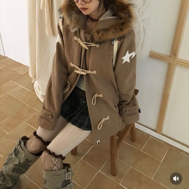 (정품) 베이프 스타 떡볶이코트 