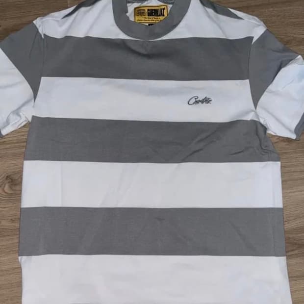 코르테이즈 반팔 스트라이프 그레이