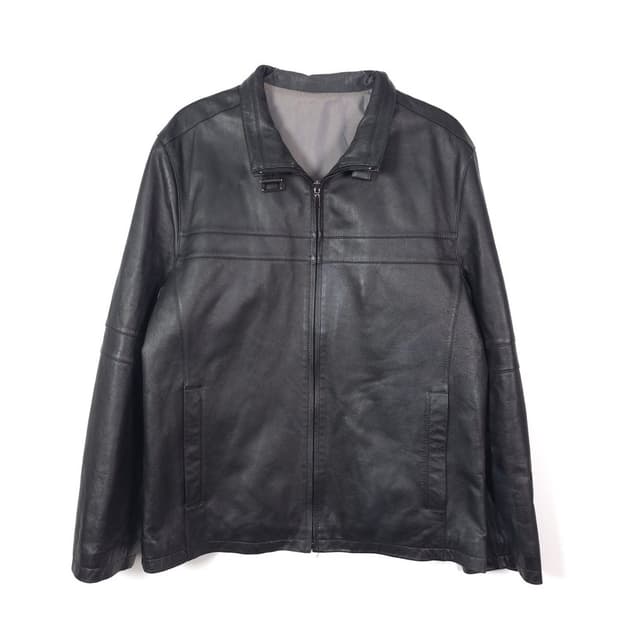 Embelli 소프트 천연 양가죽 레더 집업 자켓 L