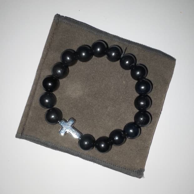 펑크 십자가 비즈 팔찌