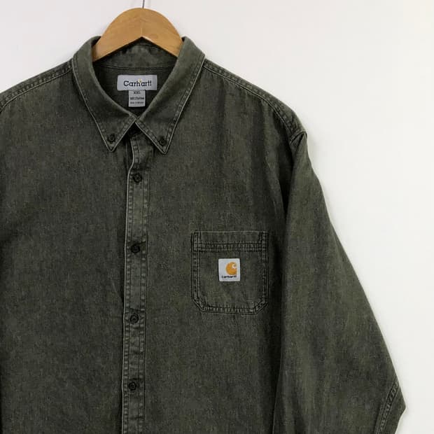 Xxl 칼하트 카키 데님 셔츠