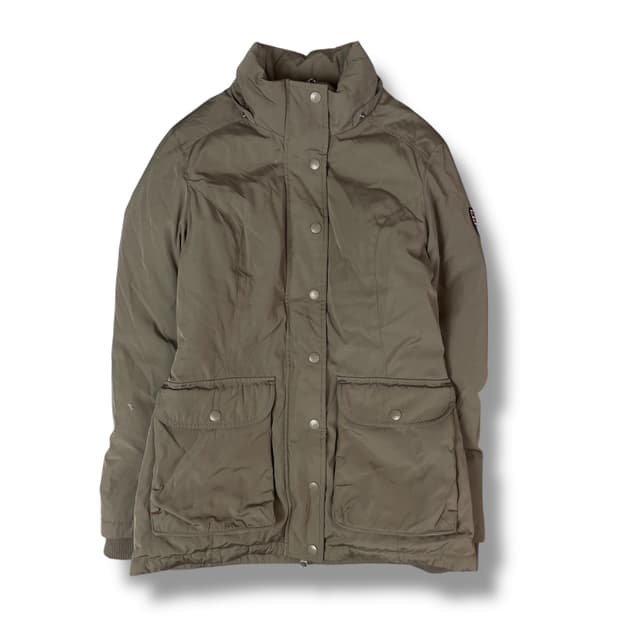 타미힐피거 미니로고 브라운 투포켓 패딩 S