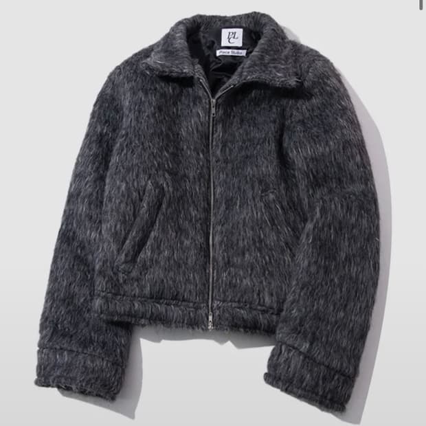 플레이스 스튜디오 소프트 울 블렌디드 미니멀 클래식 블루종 카라