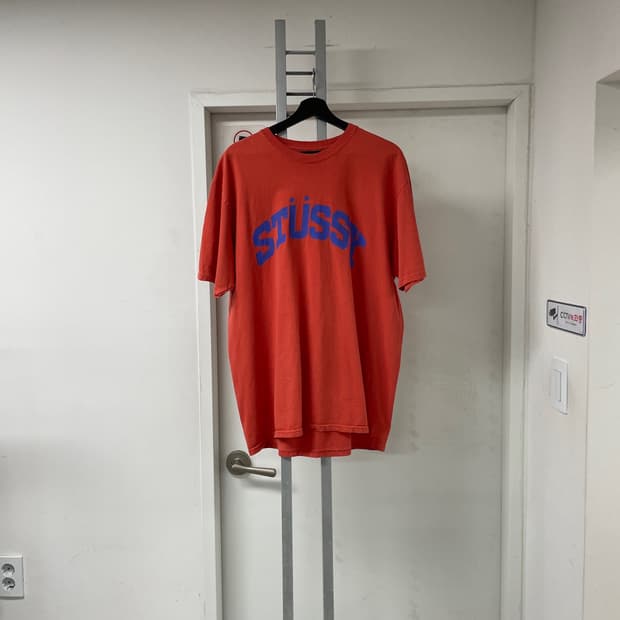 스투시 오렌지 반팔 티셔츠 L