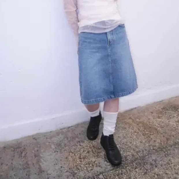 에프터먼데이 데님미디스커트