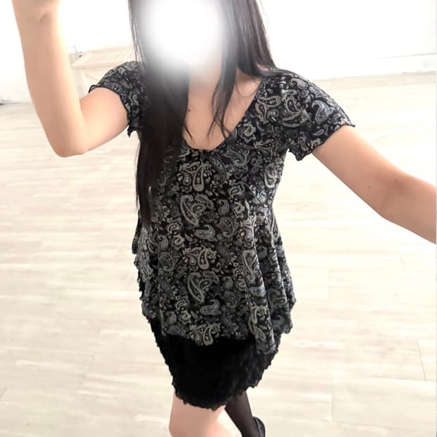 Black Paisley Oriental Blouse