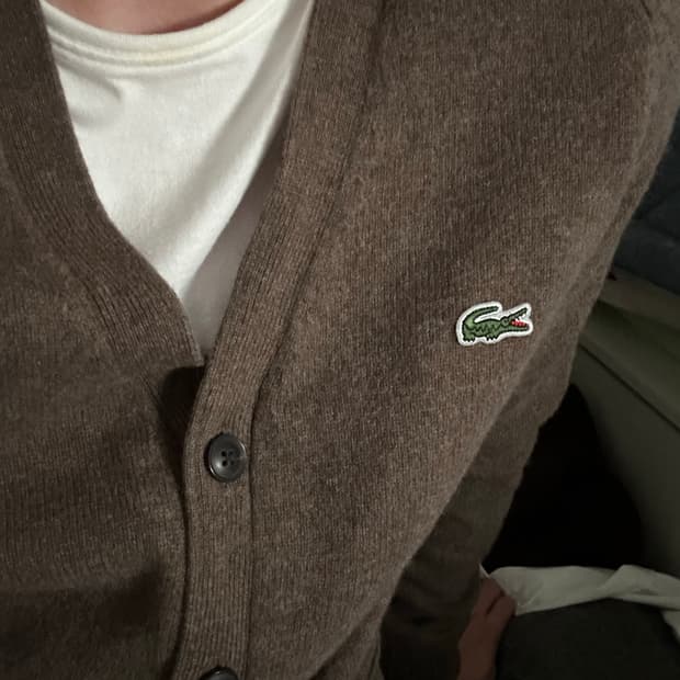 라코스테 브라운 가디건