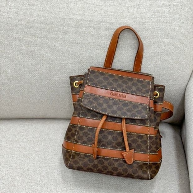 celine / 셀린느 브라운 마카담 미니 백팩  