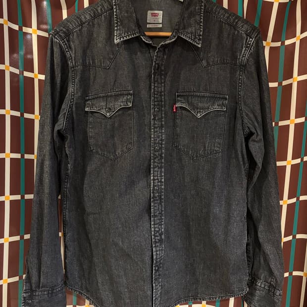 리바이스 블랙 데님 웨스턴 셔츠