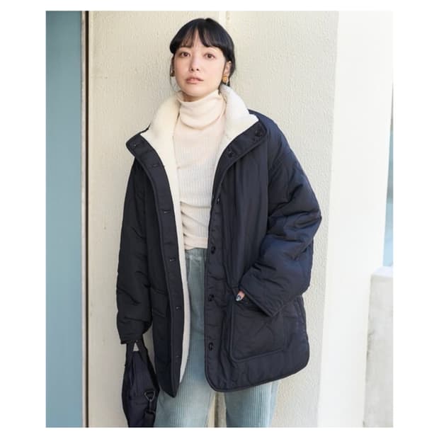 프릭스스토어 리버시블 퀄팅 보아 코트