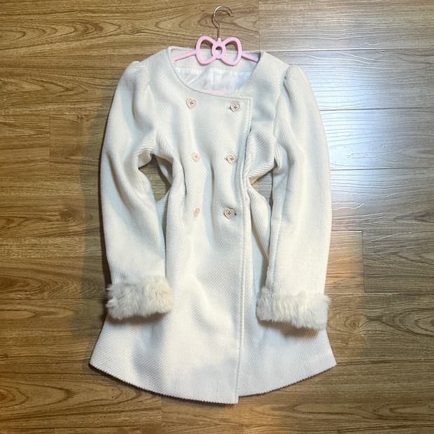 빈티지 달천깔 퍼 코트 히메갸루 로걀 라떼 이시하라사토미 딸기 도트