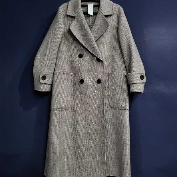 씨엠 컬렉션 헤링본 울100 빅 포켓 코트