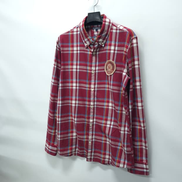 타미힐피거 가슴패치 레드체크 셔츠 (95)