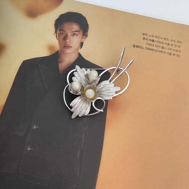 일본 수입 실버톤 브로치