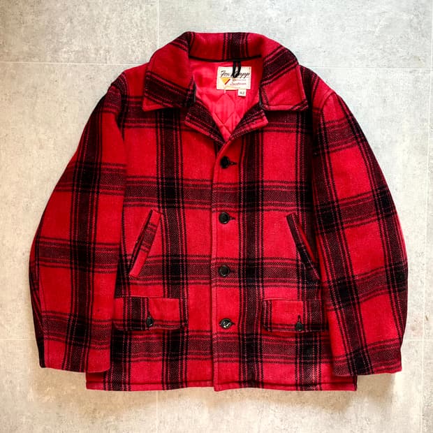 Early 70's Fox Knapp 버팔로 플레이드 울 자켓 42