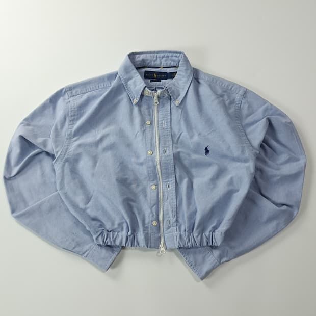 CK239 FREE 폴로 리메이크 클래식블루 크롭 셔츠 남방