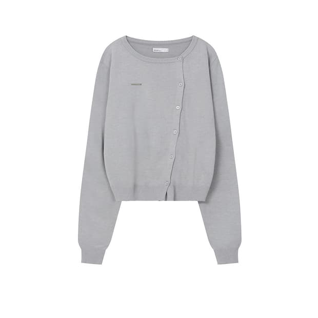 미세키서울 Unbalanced knit cardigan GREY