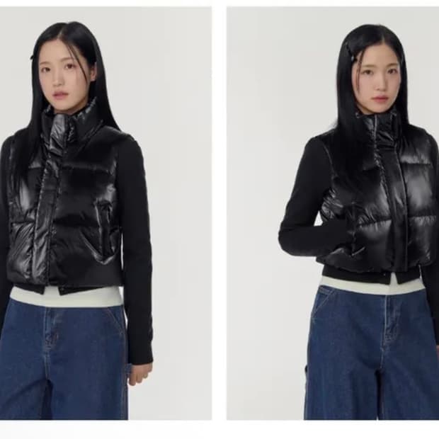 무신사 스탠다드 여성용 샤이니 푸퍼 베스트 패딩 조끼 L