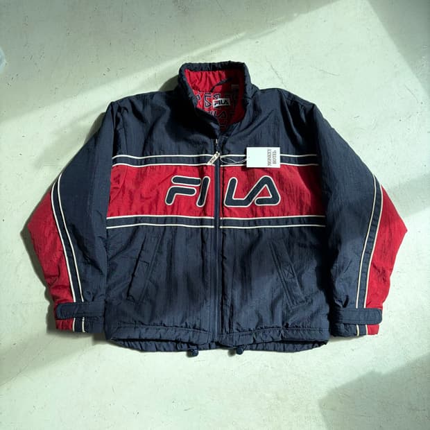 90s 휠라 빈티지 빅로고 올드스쿨 자켓 L