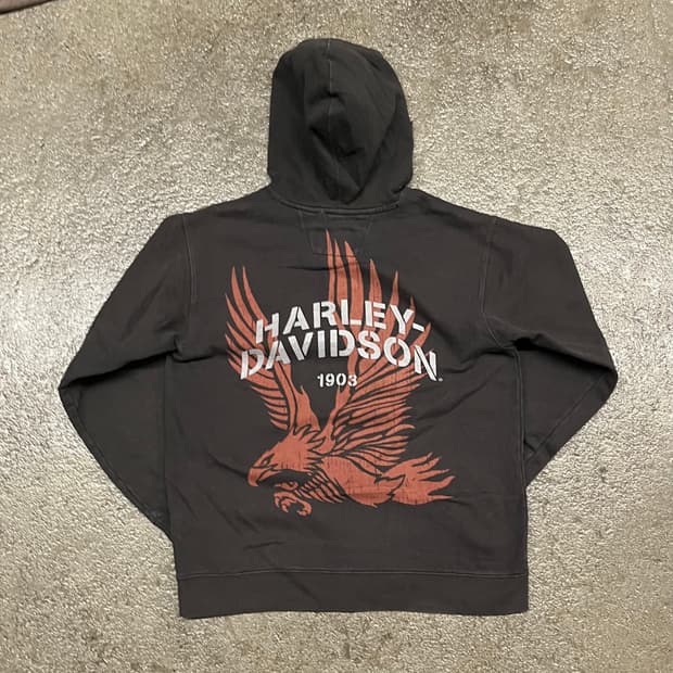 할리데이비슨 프린팅 후드 집업 (100-105)