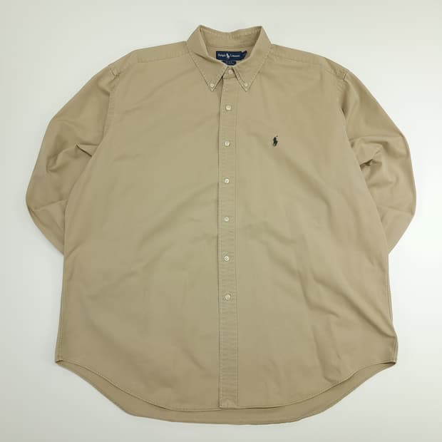 CN670 2XL 폴로 랄프로렌 베이지 긴팔 셔츠 남방