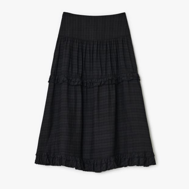 Frill maxi skirt Black size 2