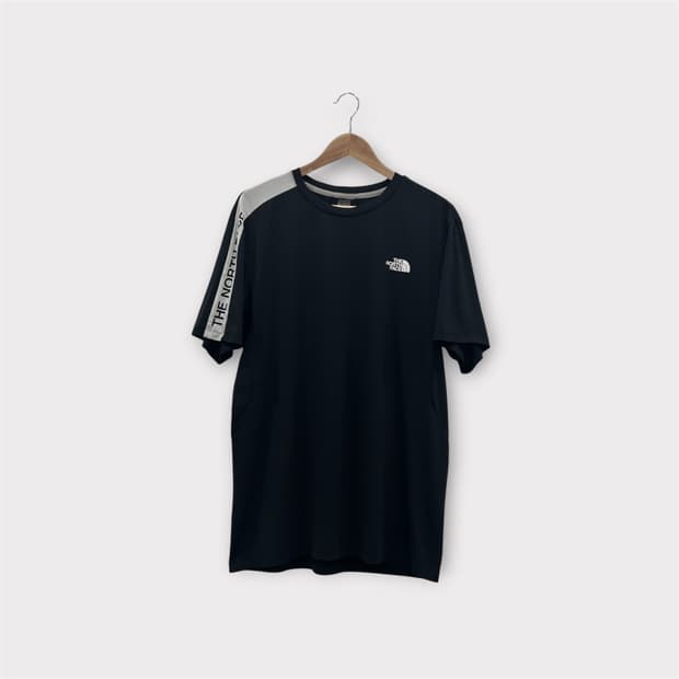 노스페이스 기능성 블랙 로고 반팔 티셔츠 XL 105