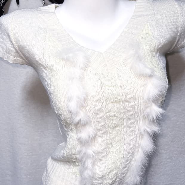 윈터페어리 래빗퍼 반팔니트 로걀탑 로맨틱갸루 시로 달천 핀터 헤이세이