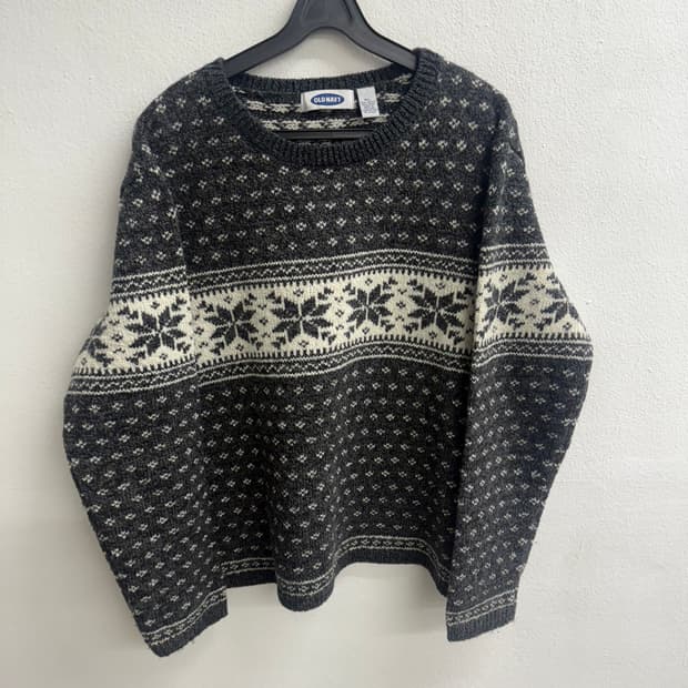 올드네이비(OLD NABY) 빈티지 패턴 니트 가디건 (XL)