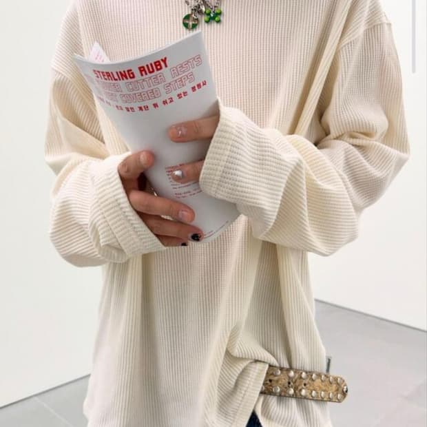 언타이틀드 아이딜 와플 롱슬리브 화이트