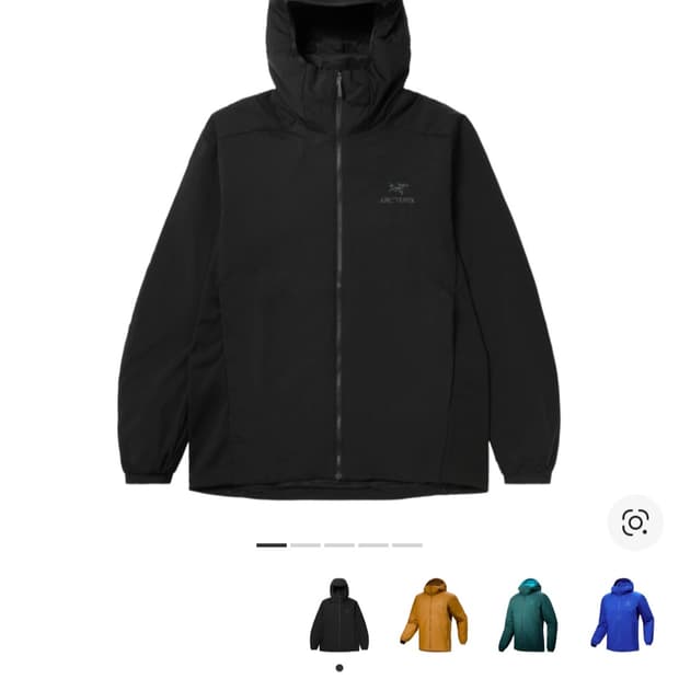 [XL] 아크테릭스 아톰 후디 블랙 자수로고버전