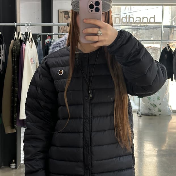 베이프 자수사루 라이트 다운 경량패딩