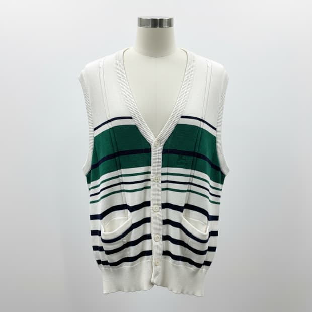 빈티지 Burberrys 스트라이프 브이넥 니트 베스트 1876