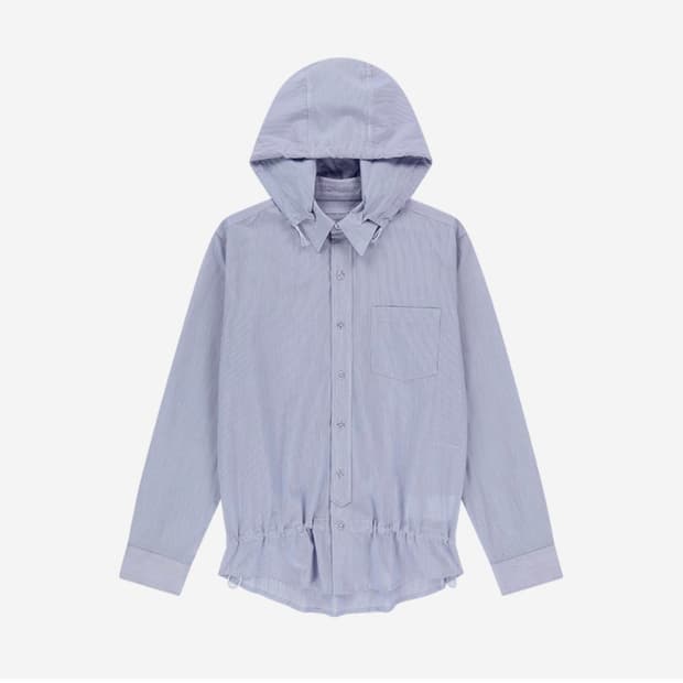 산산기어 Sansan Gear Stripe Hood Shirts Blue