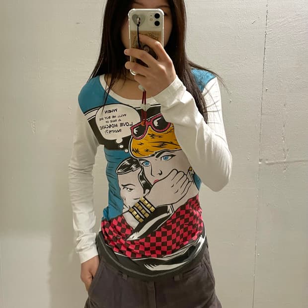 러브 모스키노 팝아트 키치 티셔츠