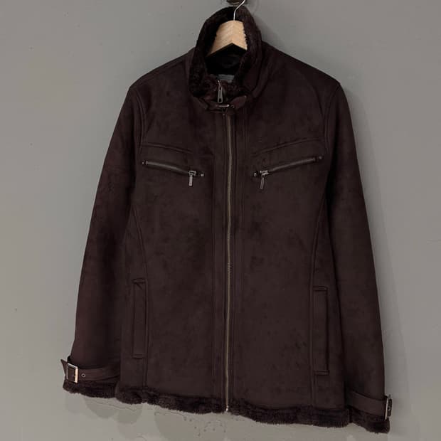 루이 샤브론 버클 스웨이드 무스탕 