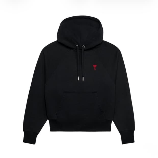 아미 스몰 하트 로고 후드 블랙 L (정품)