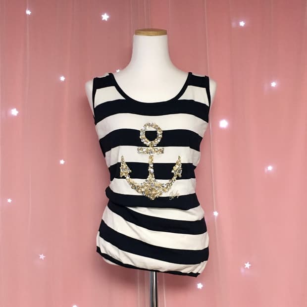 Rady 닻 슬리브리스 오네갸루 y2k 마린룩