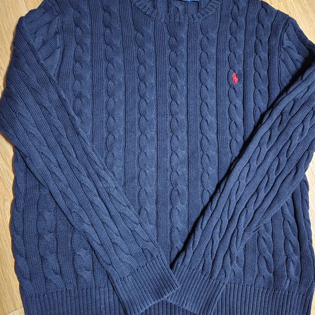 폴로 랄프로렌 남성 네이비 케이블 니트(XL사이즈)
