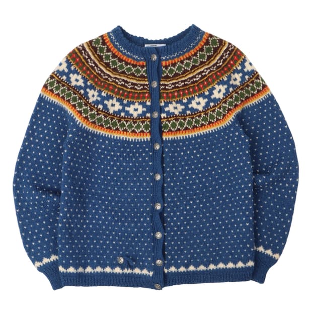 노르웨이 메이드 빈티지 노르딕 핸드메이드 울 가디건