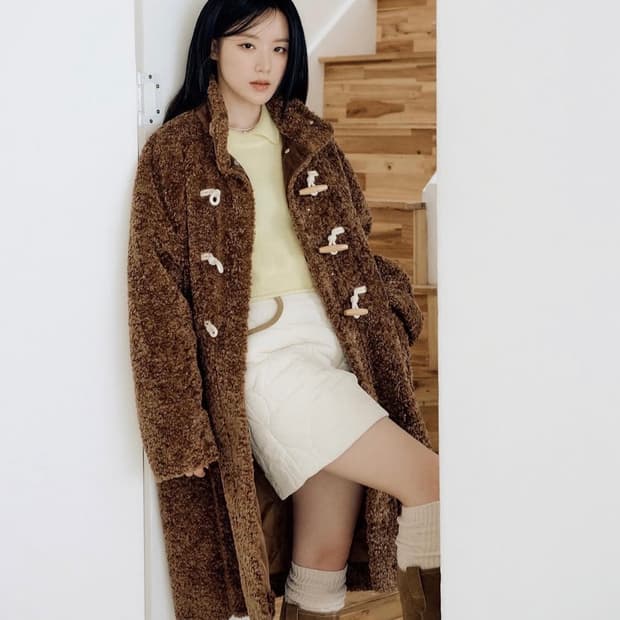 커버낫 쉐르파 더플 코트 브라운 os